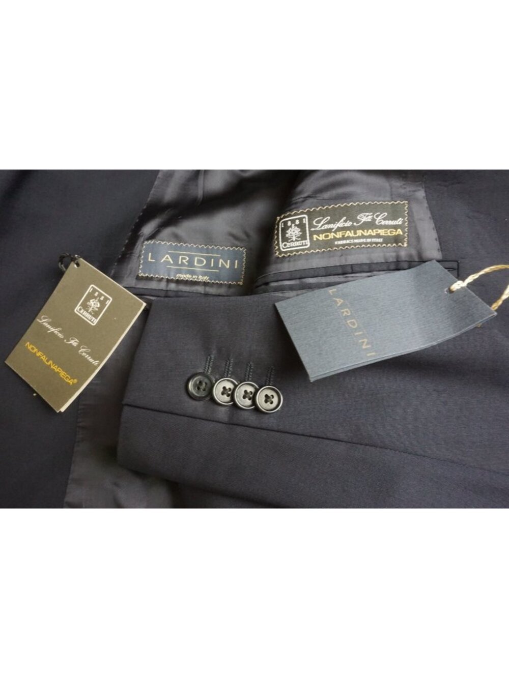 Lardini Blue Wool Blend 2 Pc Suit Jacket Pants Sz 46R Brand New